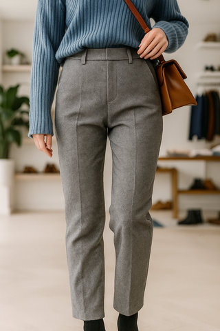 Torino Classic High-Waist Wool Blend Trousers | Elvara